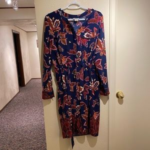 Liz Claiborne Paisley Leaf Shirt Dress